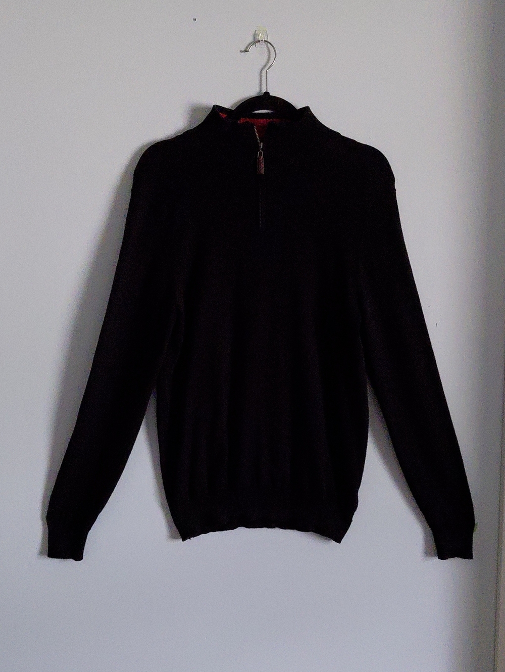 Grayson & Dunn Black Quarter Zip Cotton Sweater Preppy Old Money Classic XL